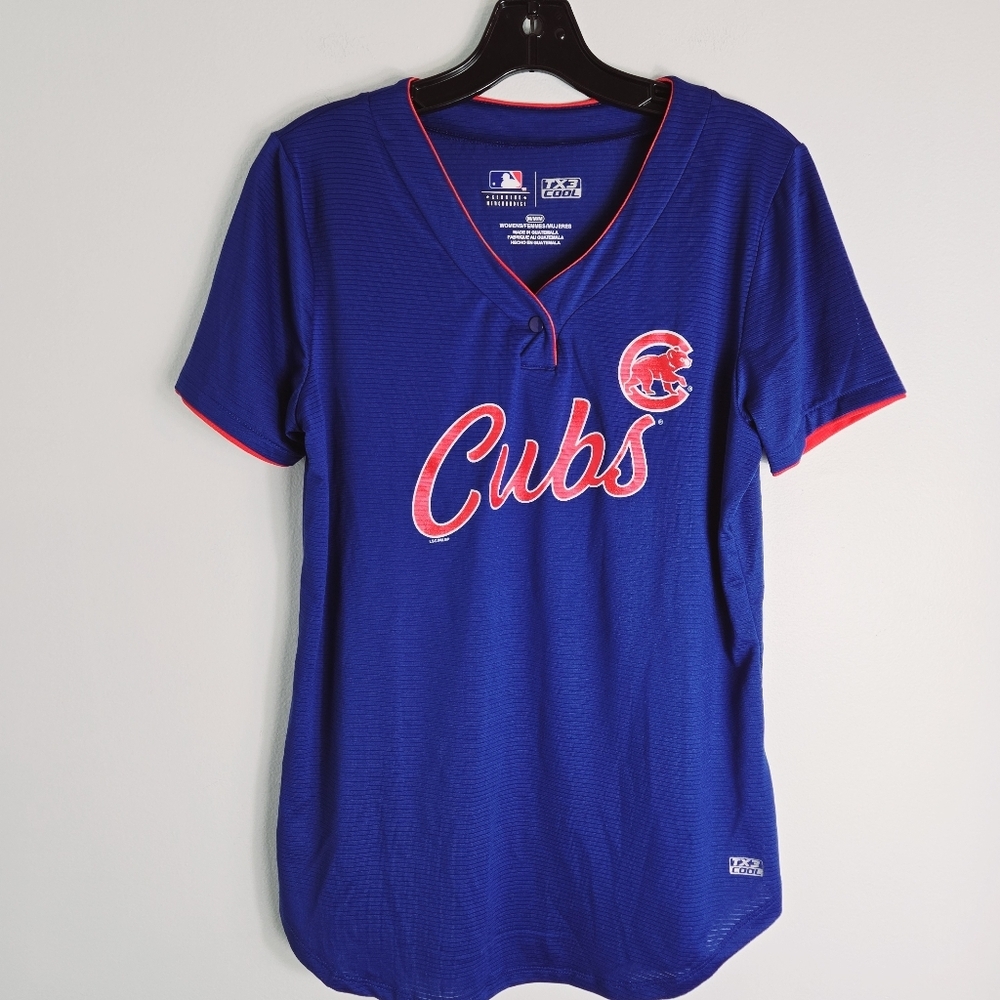 Genuine Merchandise Chicago Cubs Blue Red Short Sleeves Top
